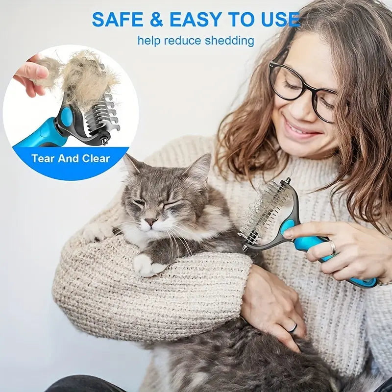 Brosse pour Chat et Chien - Brosse Double Face pour Démêlage et Sous-Poil