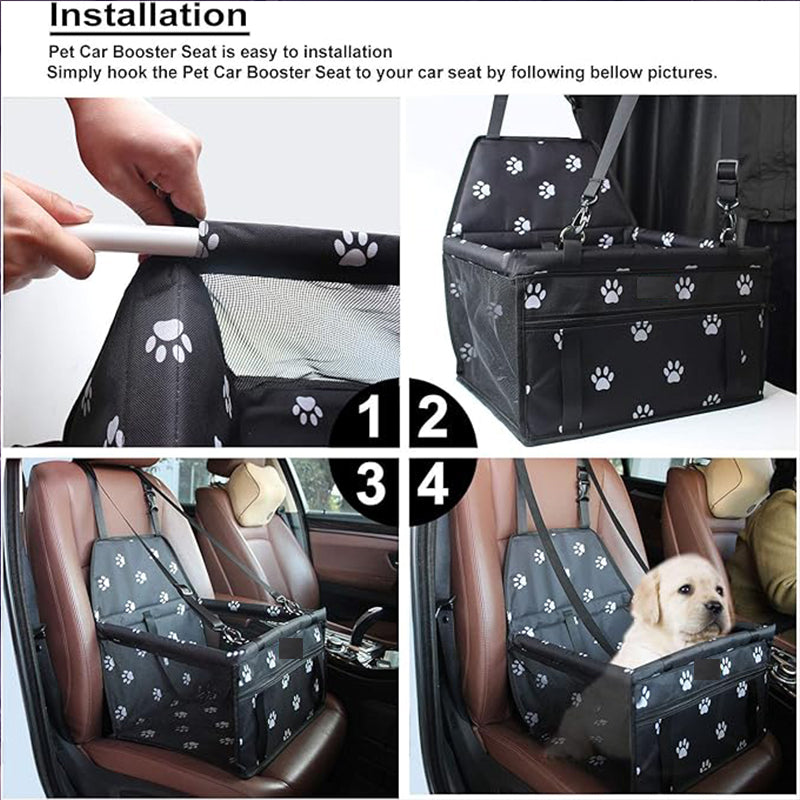 Siège auto pliable pour chien avec ceinture de sécurité - Imperméable et respirant