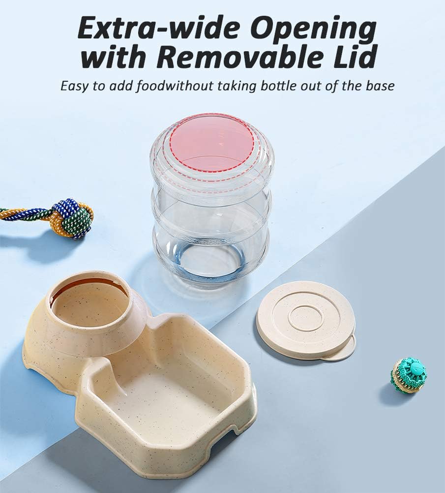 Mangeoire Automatique pour Chat et Chien - Ensemble Distributeur de Nourriture et d'Eau avec Recharge par Gravité