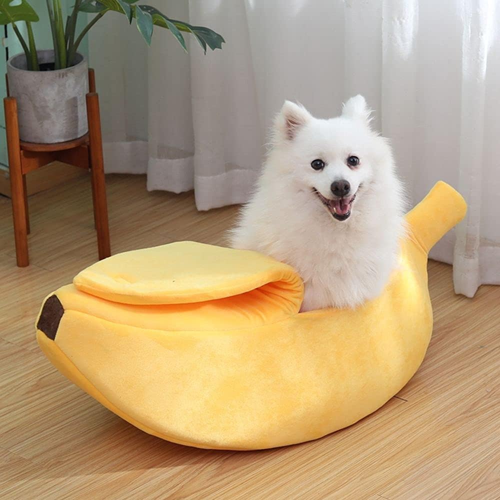 Cat Bed Banana-Shaped – Soft Plush House for Small Pets