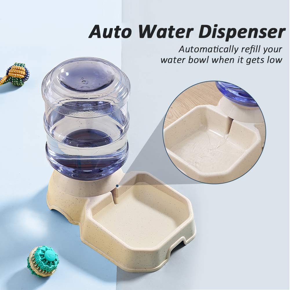 Mangeoire Automatique pour Chat et Chien - Ensemble Distributeur de Nourriture et d'Eau avec Recharge par Gravité
