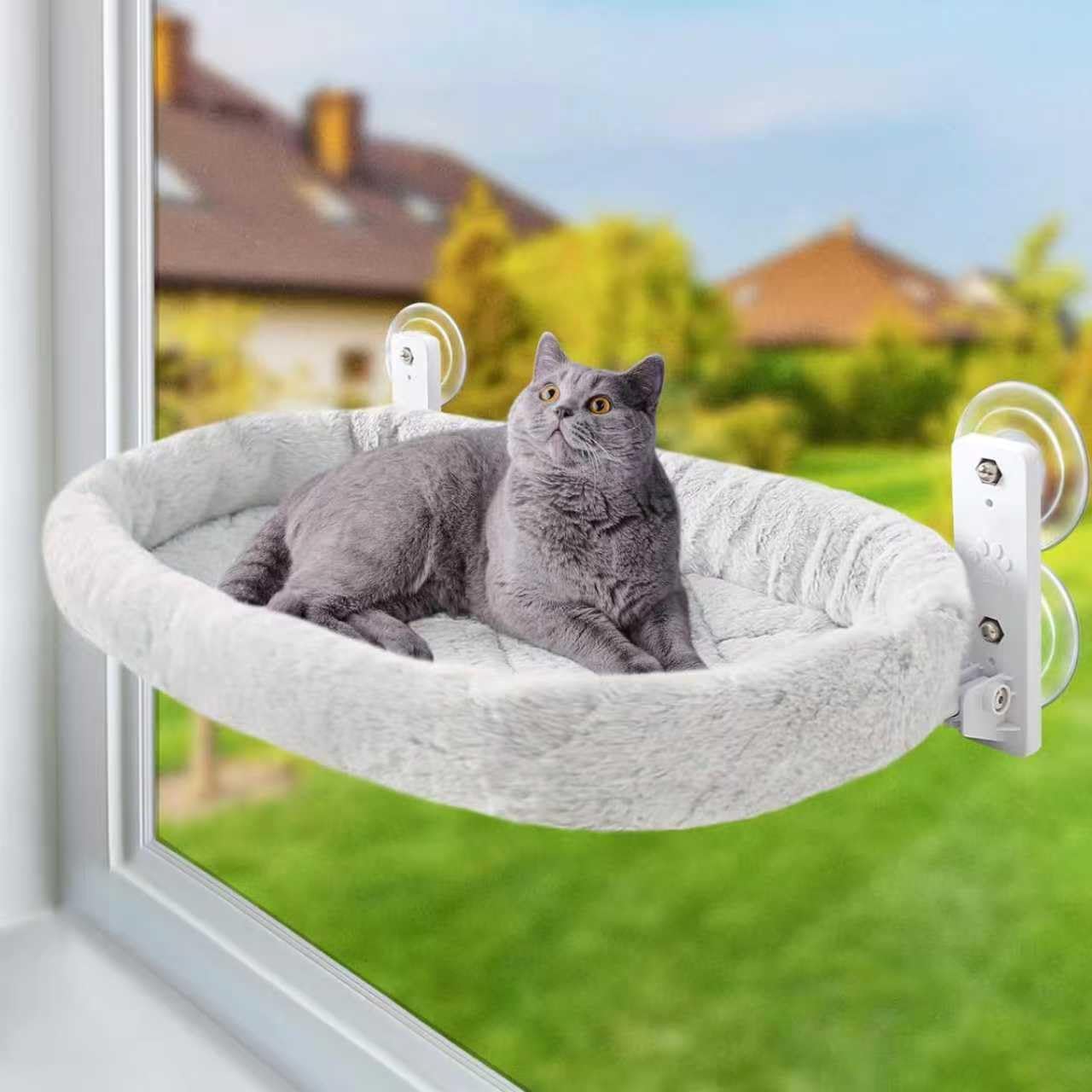 Perchoir Fenêtre Chat Sans Corde – Hamac Pliable Ventouses