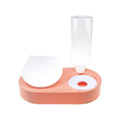 Mangeoire Automatique pour Chat et Chien - Gamelle Inclinée avec Distributeur d'Eau