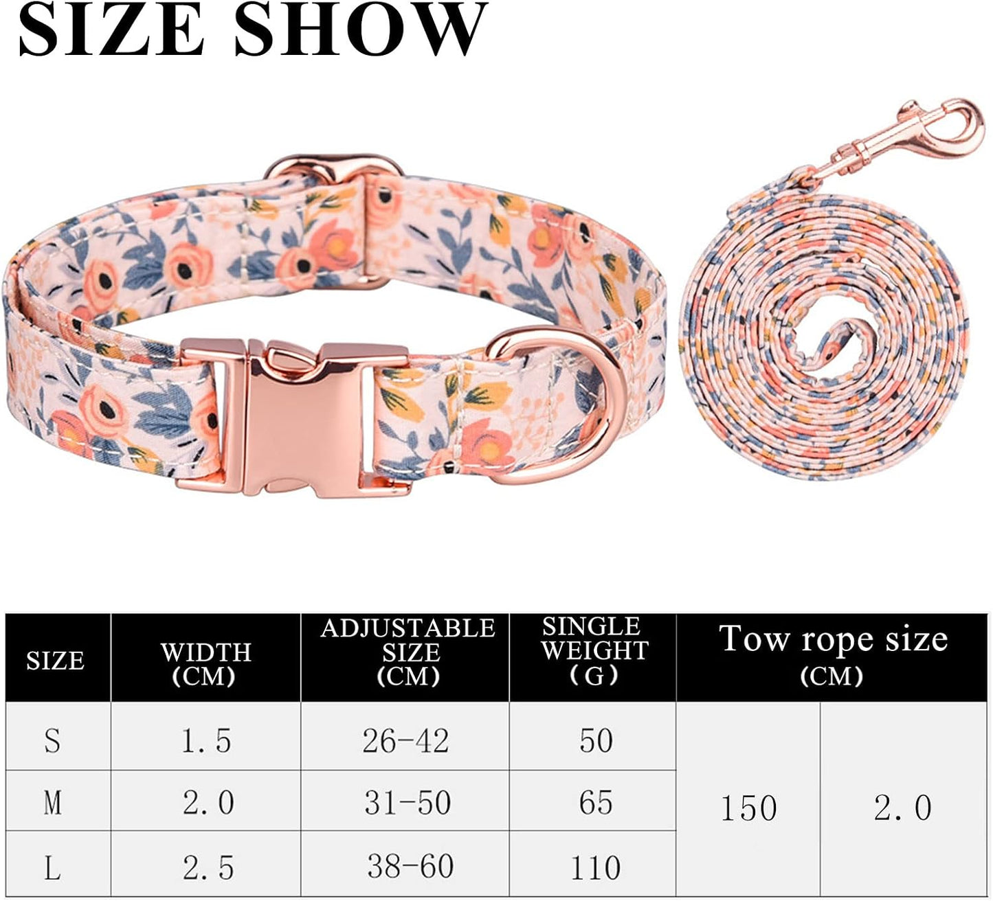 Ensemble Collier, Laisse & Nœud Papillon Fleuri pour Chien