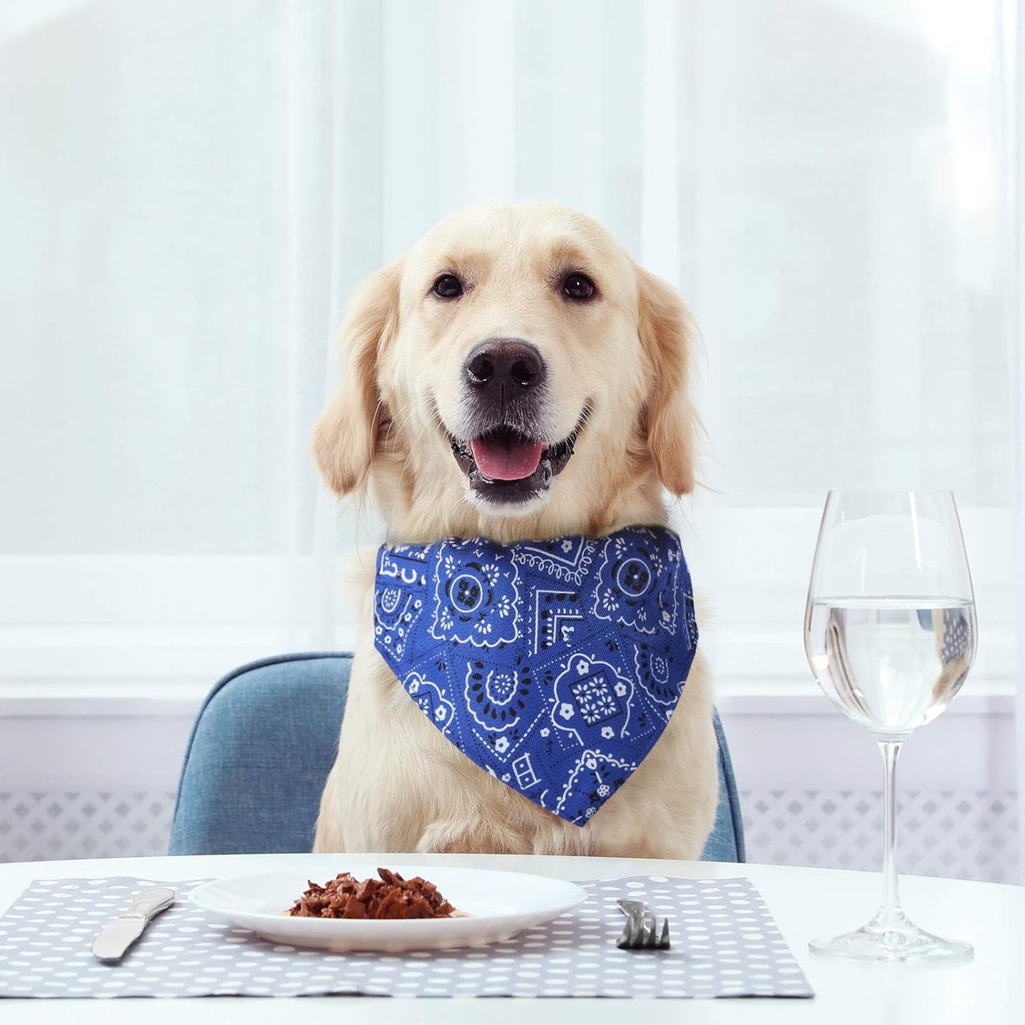 Dog & Cat Bandana Collar Scarf – Adjustable Neckerchief with Safety Buckle