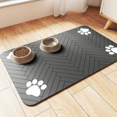 Tapis d'alimentation pour animaux – Absorbant, imperméable et antidérapant pour chats et chiens