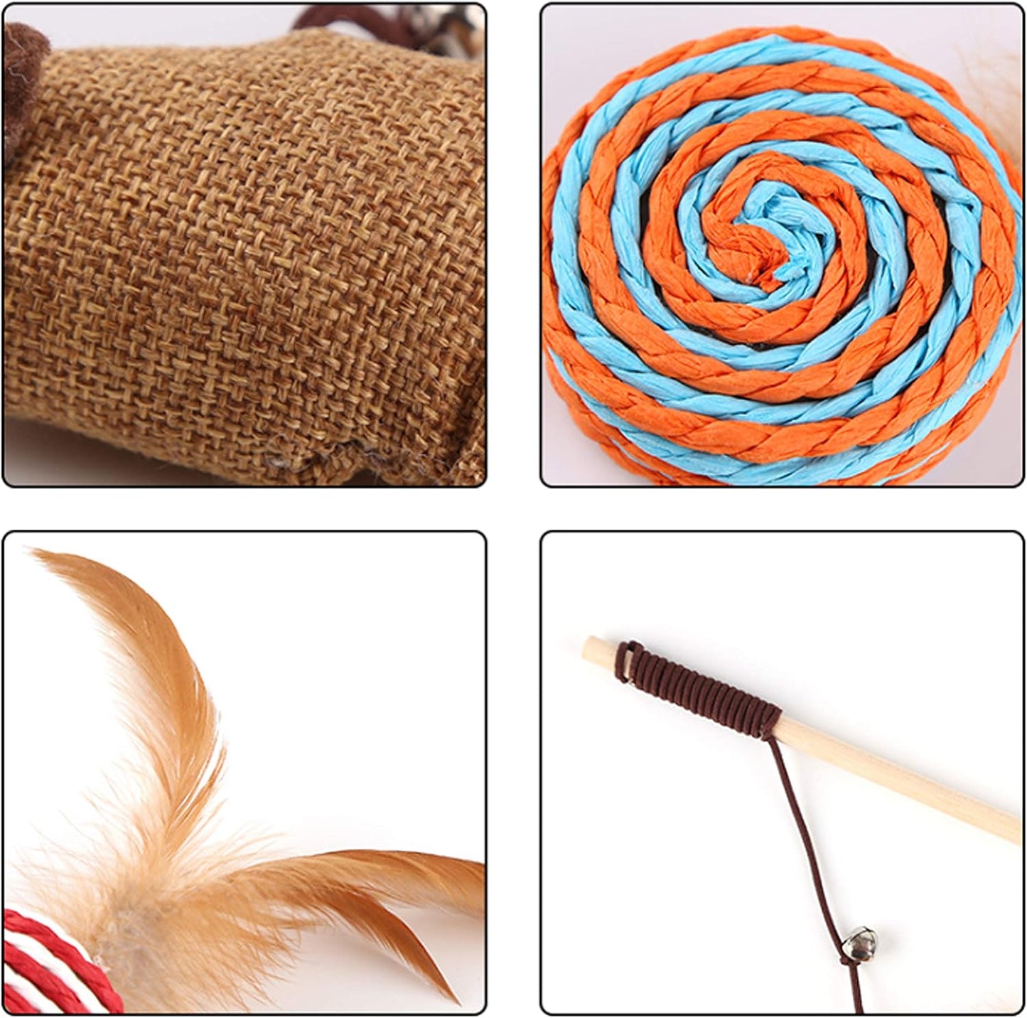 Jouet Interactif pour Chat – Baguette avec Plumes (7 Pièces)