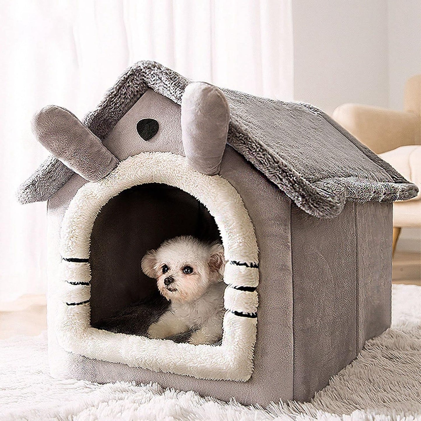Soft Indoor Dog House – Warm Bed for Small Dogs & Cats