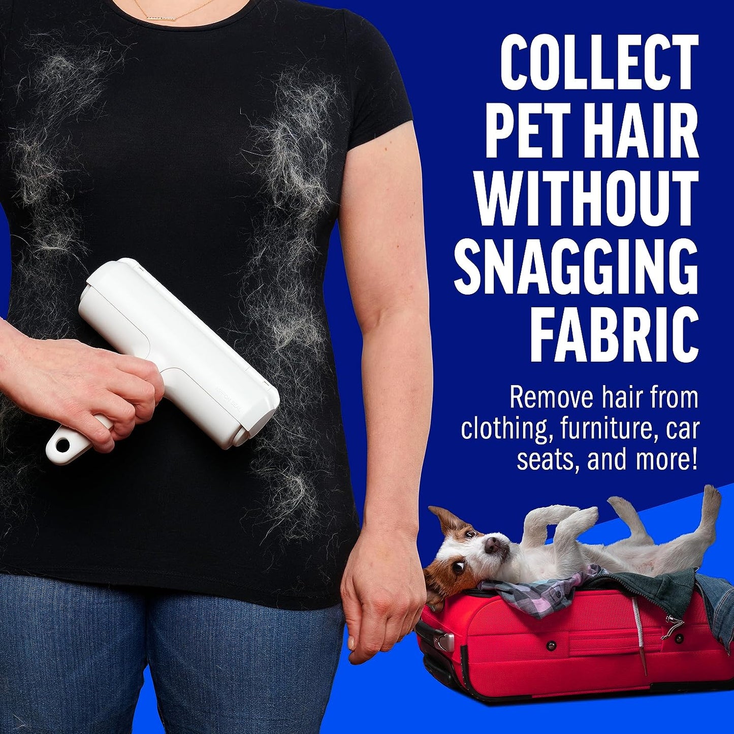 Dissolvant de poils d'animaux et de peluches pour meubles, canapés, tapis et vêtements.