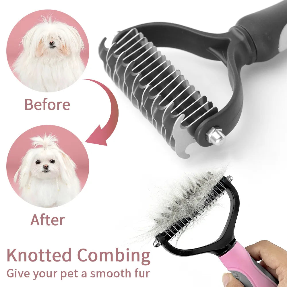 Brosse pour Chat et Chien - Brosse Double Face pour Démêlage et Sous-Poil