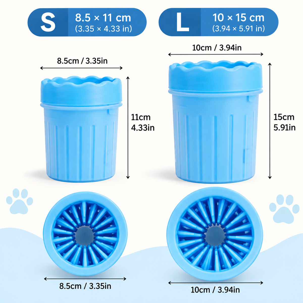 Nettoyeur de Pattes pour Chien avec Brosses en Silicone