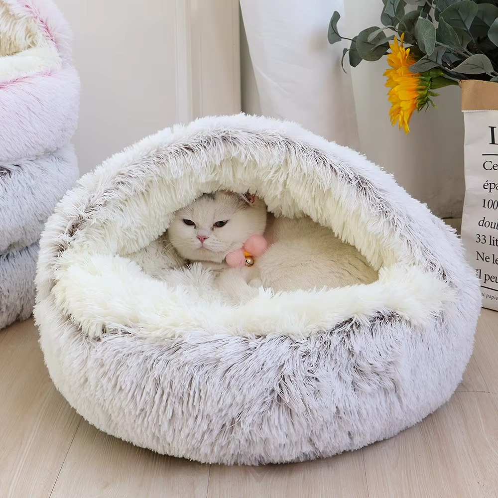 Lit Grotte Douillet pour Chat avec Base Antidérapante