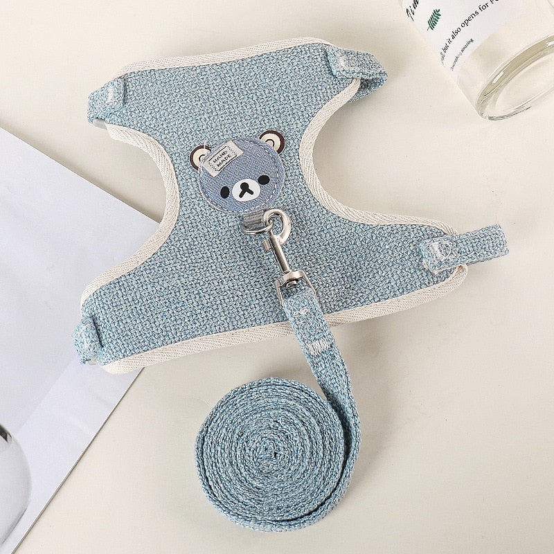 Harnais et Laisse pour Petits Chiens et Chats - Confort Rafraîchissant et Style Élégant