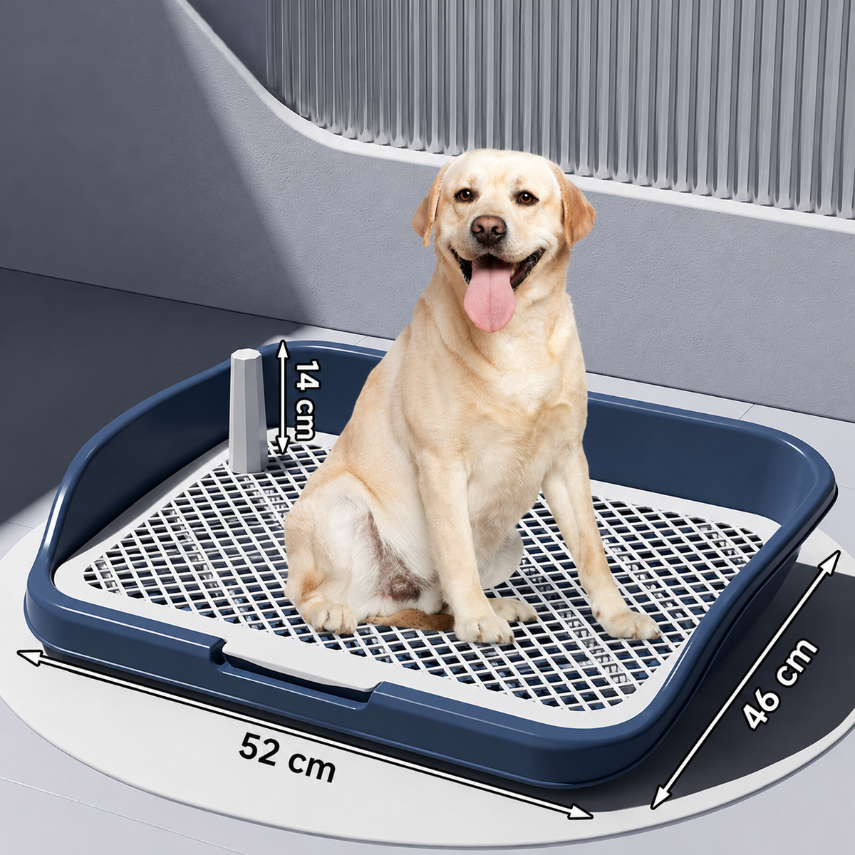 Toilette pour Chien avec Grille Amovible – 52 × 46 cm