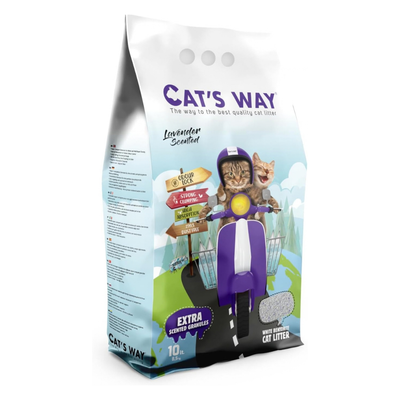 Cat Litter Cat’s Way White Bentonite (5L, 10L, 18L) – Baby Powder, Aloe Vera & Marseille Scents