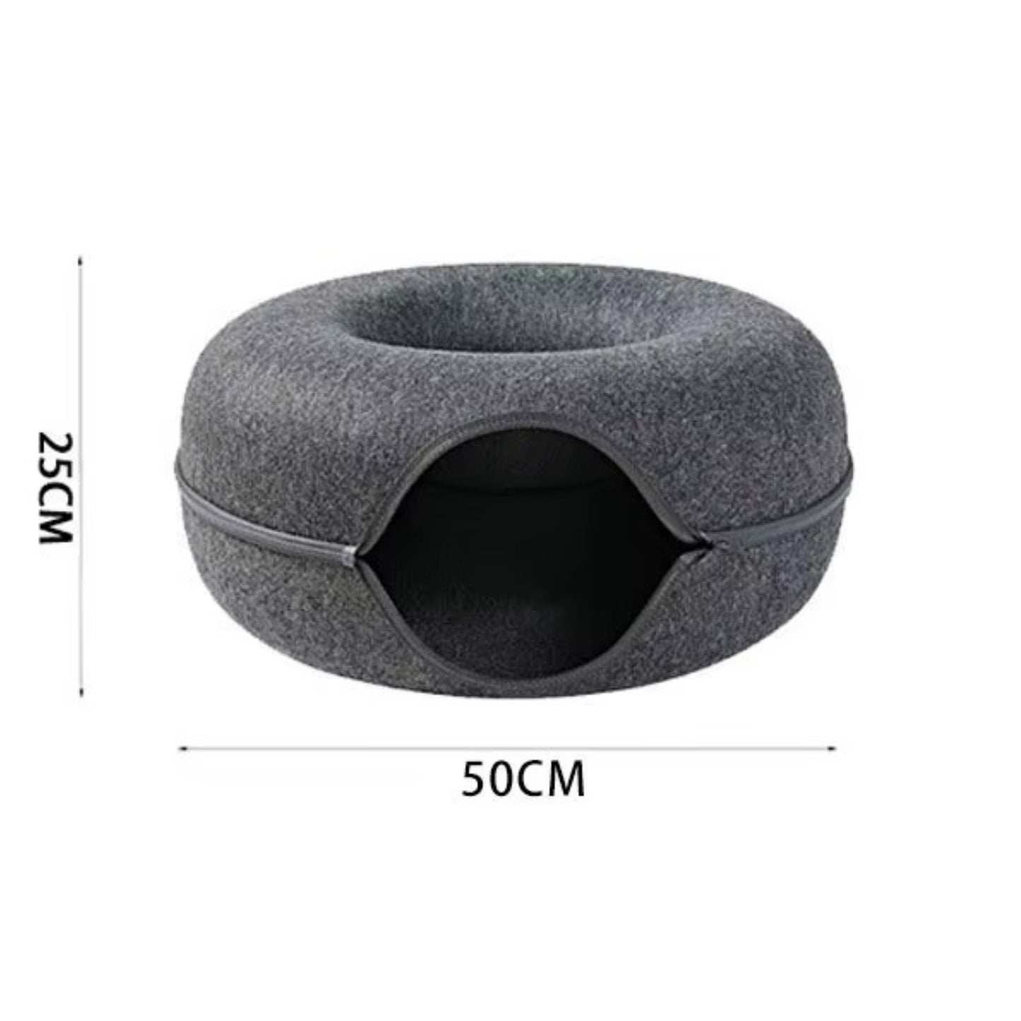 Lit tunnel pour chat – Niche en forme de donut résistante aux rayures, pliable et lavable