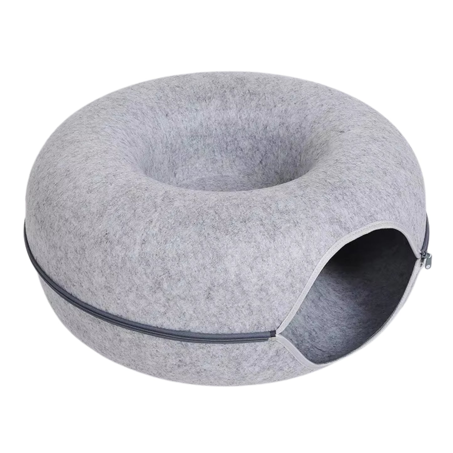 Lit tunnel pour chat – Niche en forme de donut résistante aux rayures, pliable et lavable