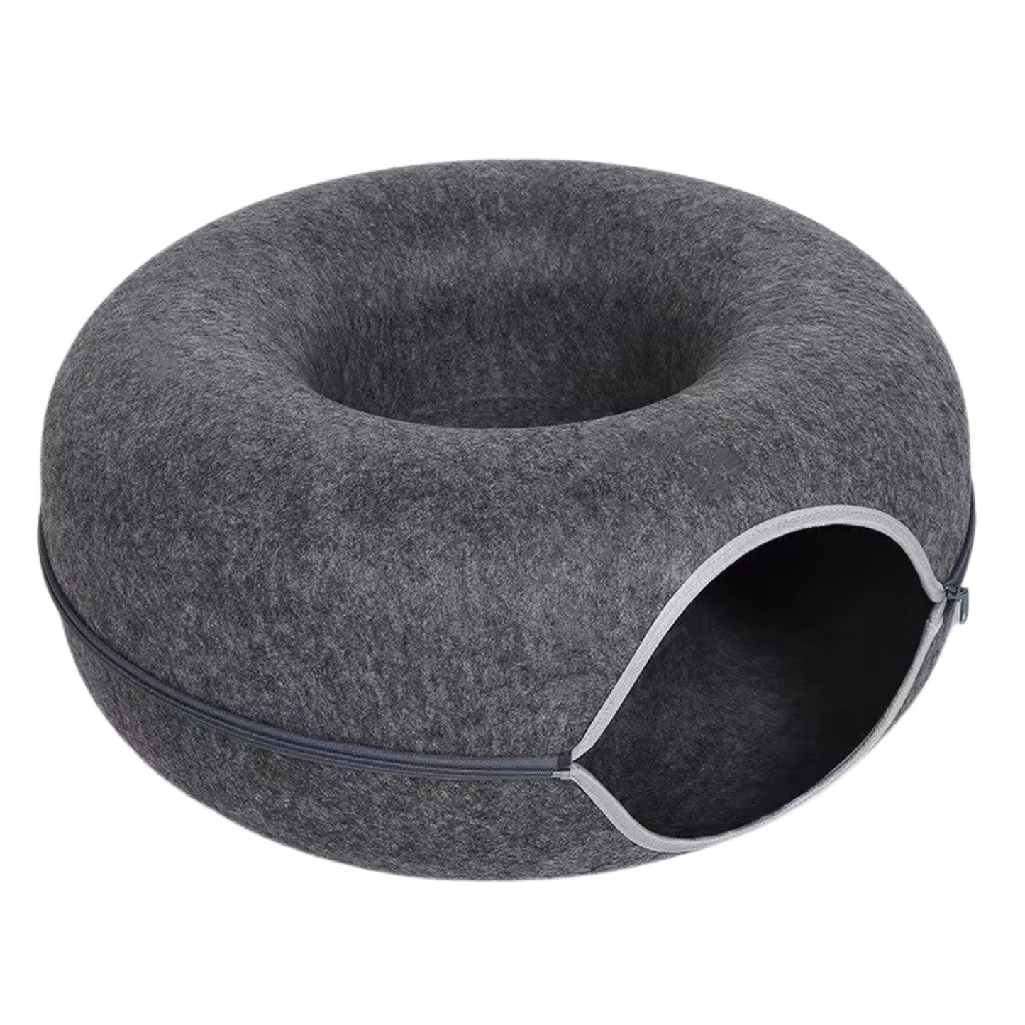 Lit tunnel pour chat – Niche en forme de donut résistante aux rayures, pliable et lavable