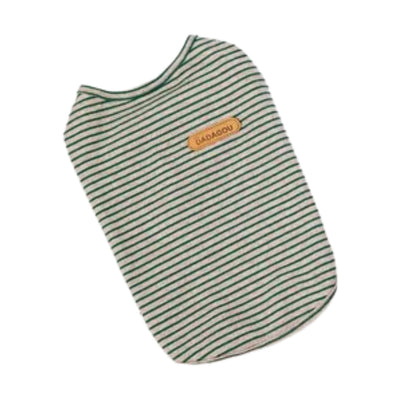 Striped Dog T-Shirt – Soft Cotton Summer Shirt for Small Pets