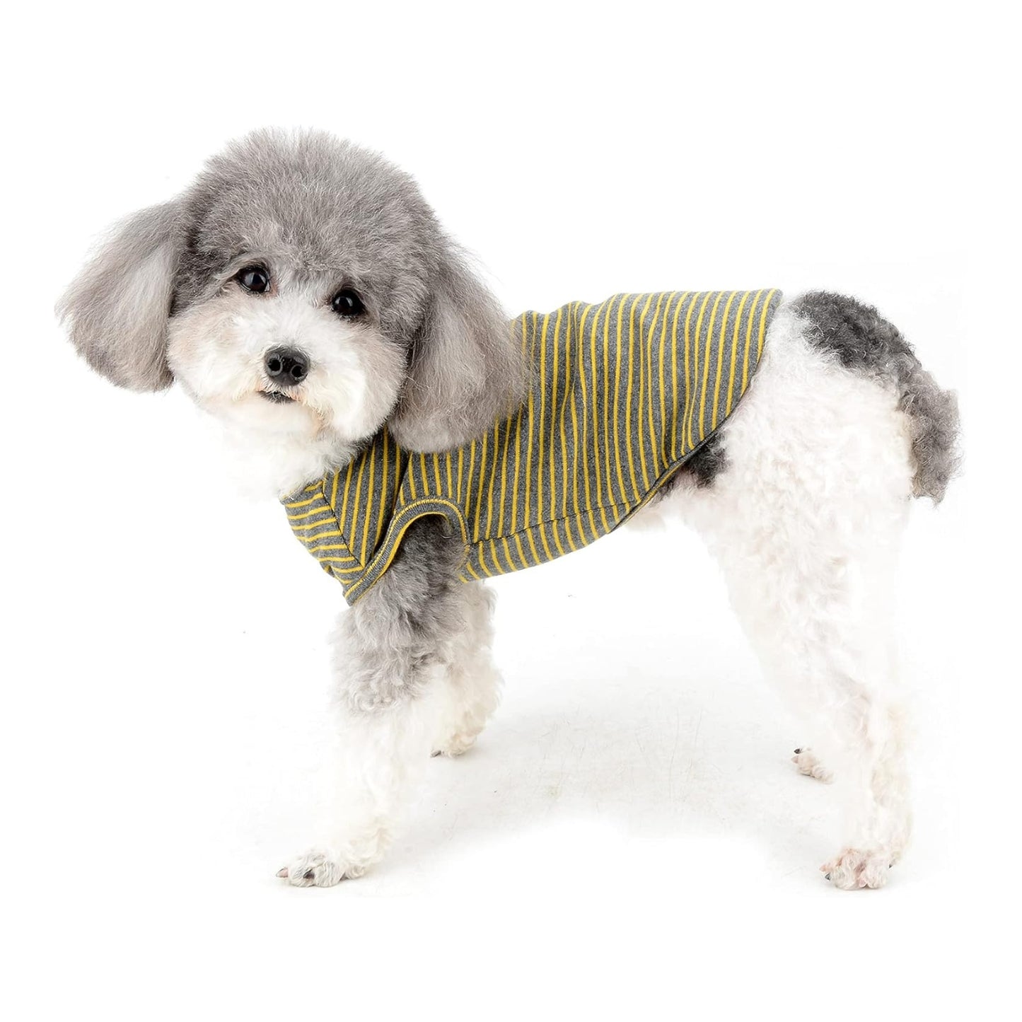 Striped Dog T-Shirt – Soft Cotton Summer Shirt for Small Pets