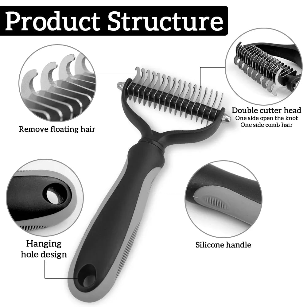 Brosse pour Chat et Chien - Brosse Double Face pour Démêlage et Sous-Poil