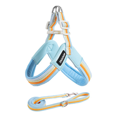 Soft Dog Harness & Leash Set – Adjustable Padded for Dogs & Cats