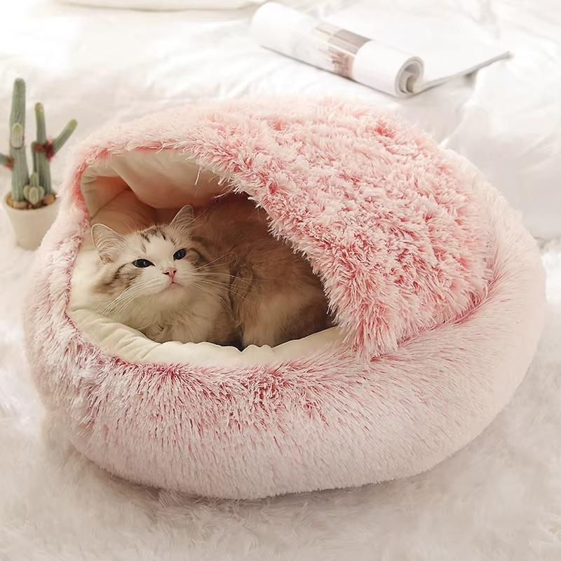 Lit Grotte Douillet pour Chat avec Base Antidérapante