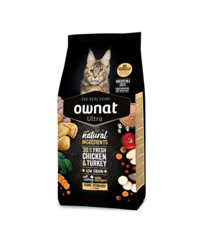 Ownat Ultra Young Sterilized Cat – Croquettes premium pour chats stérilisés jeunes adultes (jusqu'à 6 ans)