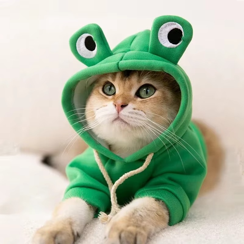 Sweat à Capuche Grenouille pour Chien – Manteau Douillet en Polaire pour Chiens et Chats