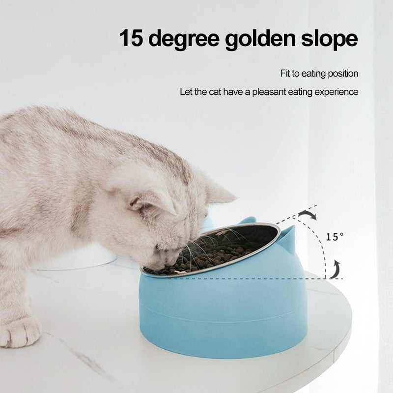 Pet Bowl Stainless Steel Inclined Design