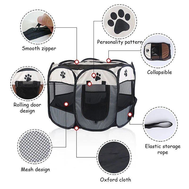 Pet Tent Octagonal Portable Foldable