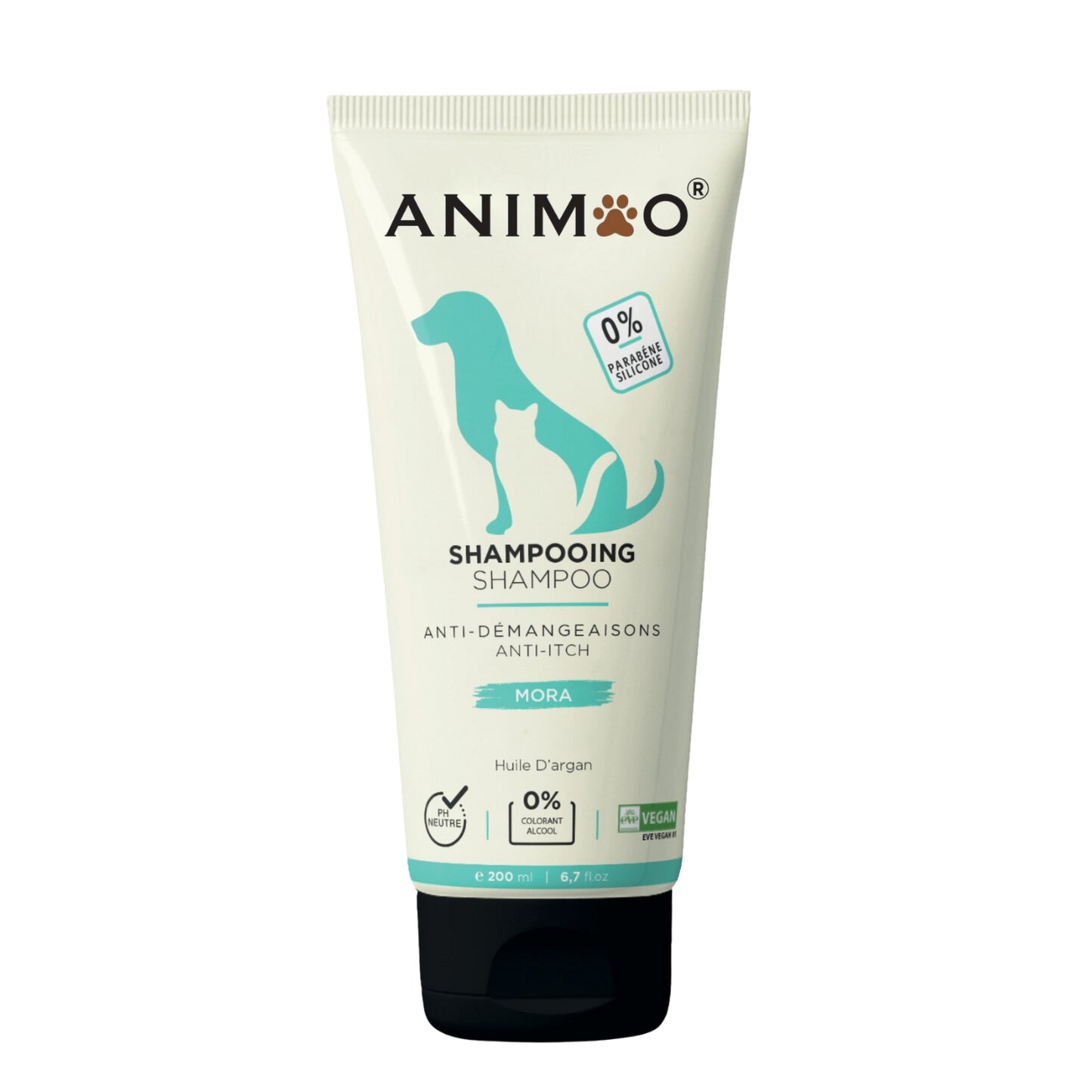 Shampoing Animoo – 200ml (Anti-Odeur / Anti-Démangeaisons / Poils Blancs / Poils Noirs / Tous Types de Poils)