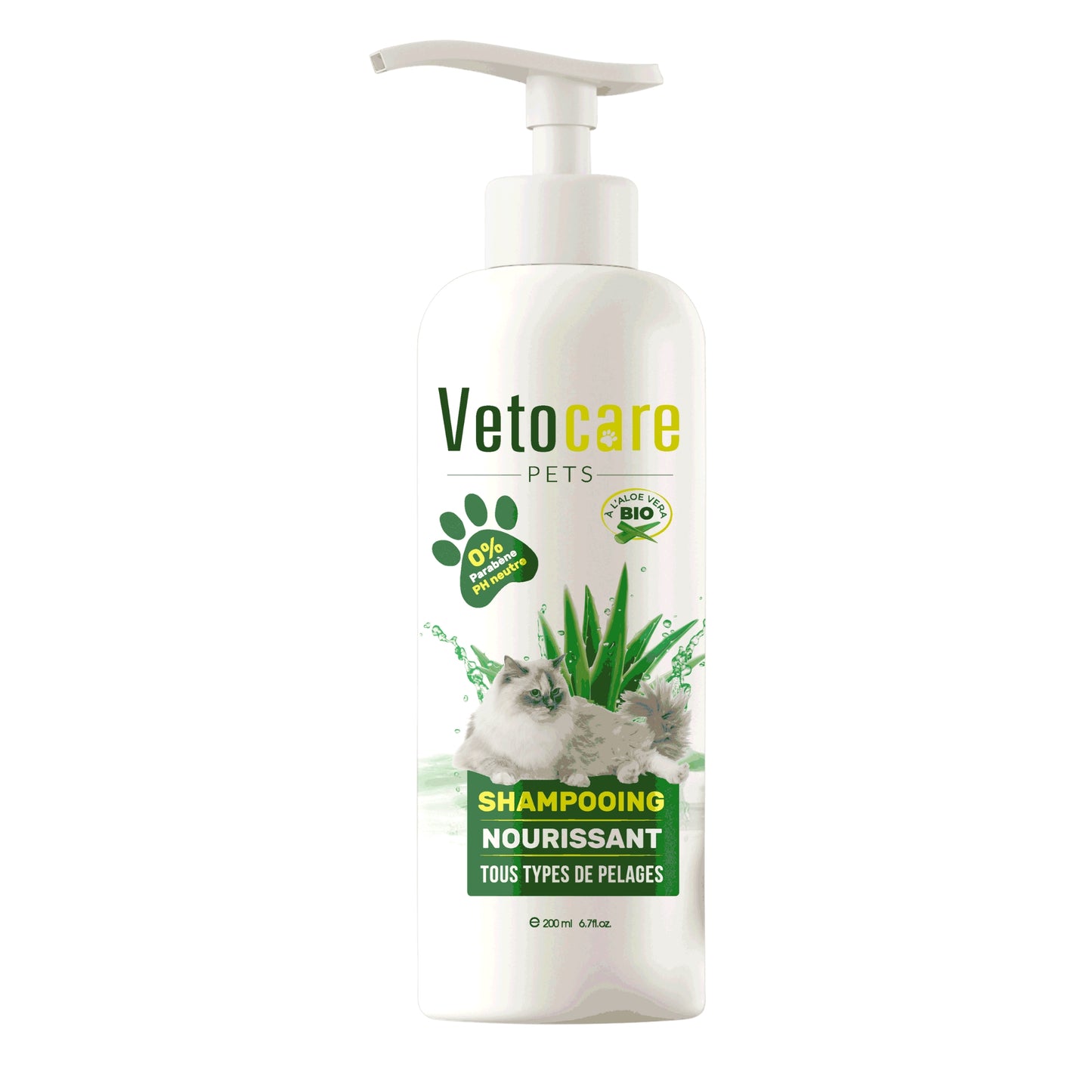 Shampoing Spray Sans Rinçage Chat Vetocare – 200ml (Parfum Floral)