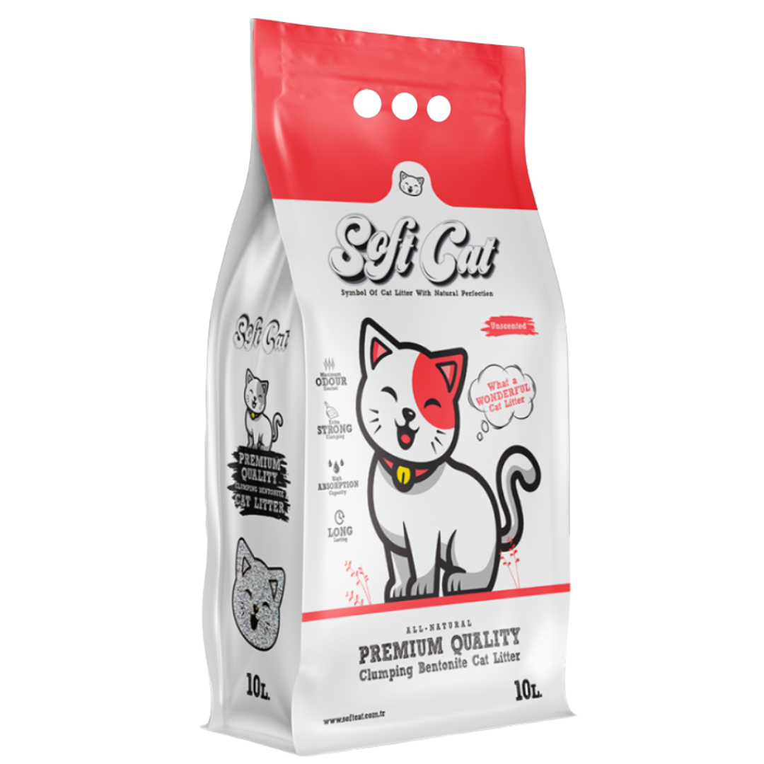 Litière Agglomérante Soft Cat – 5L / 10L (Savon de Marseille / Lavande / Aloe Vera)