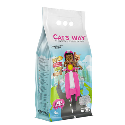 Litière pour chat Cat’s Way bentonite blanche 18 L– Parfum bébé, Aloe Vera & Savon de Marseille