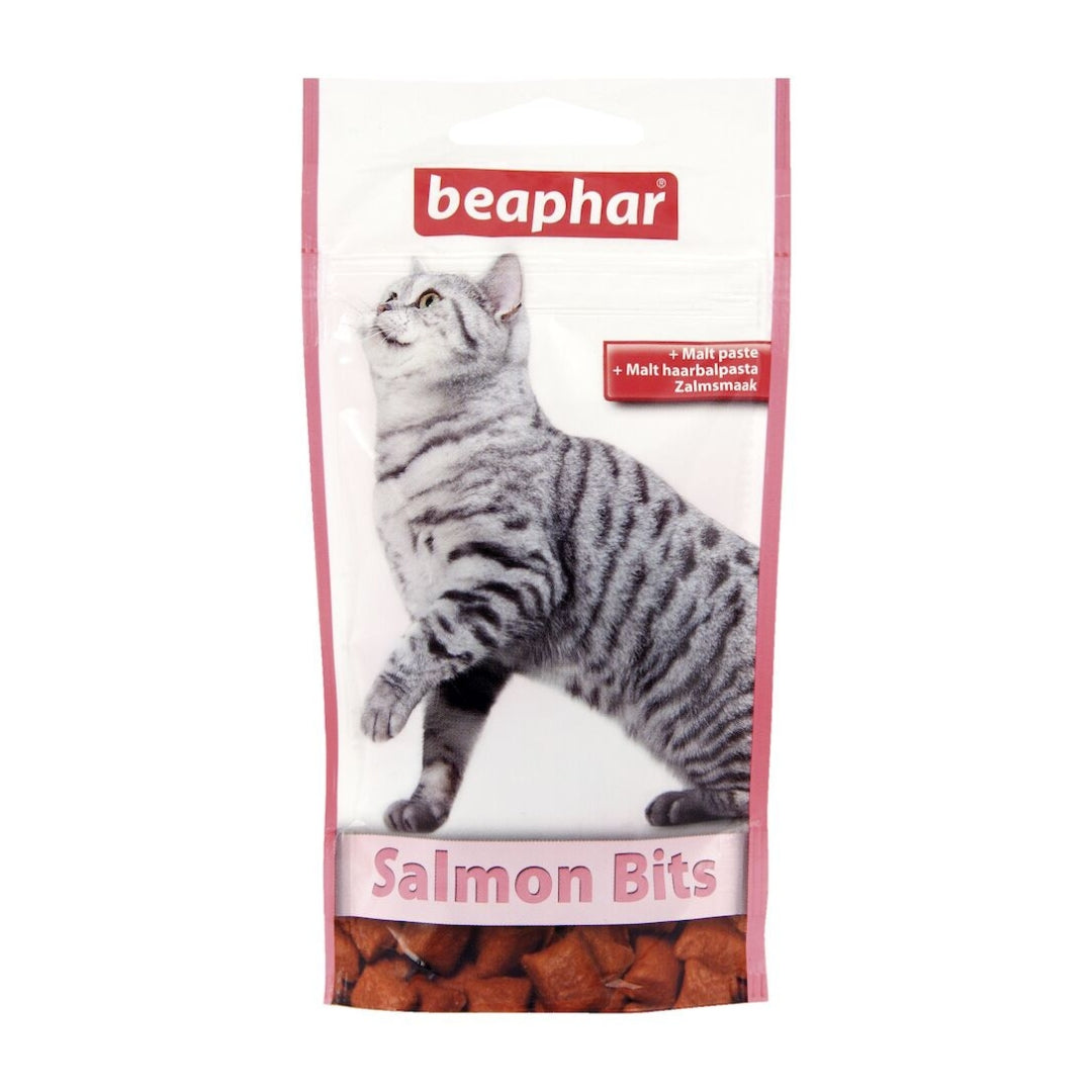 Friandises au saumon Beaphar pour chats, anti-boules de poils et maltées