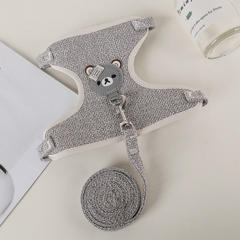 Harnais et Laisse pour Petits Chiens et Chats - Confort Rafraîchissant et Style Élégant