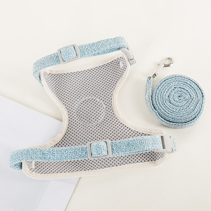Harnais et Laisse pour Petits Chiens et Chats - Confort Rafraîchissant et Style Élégant