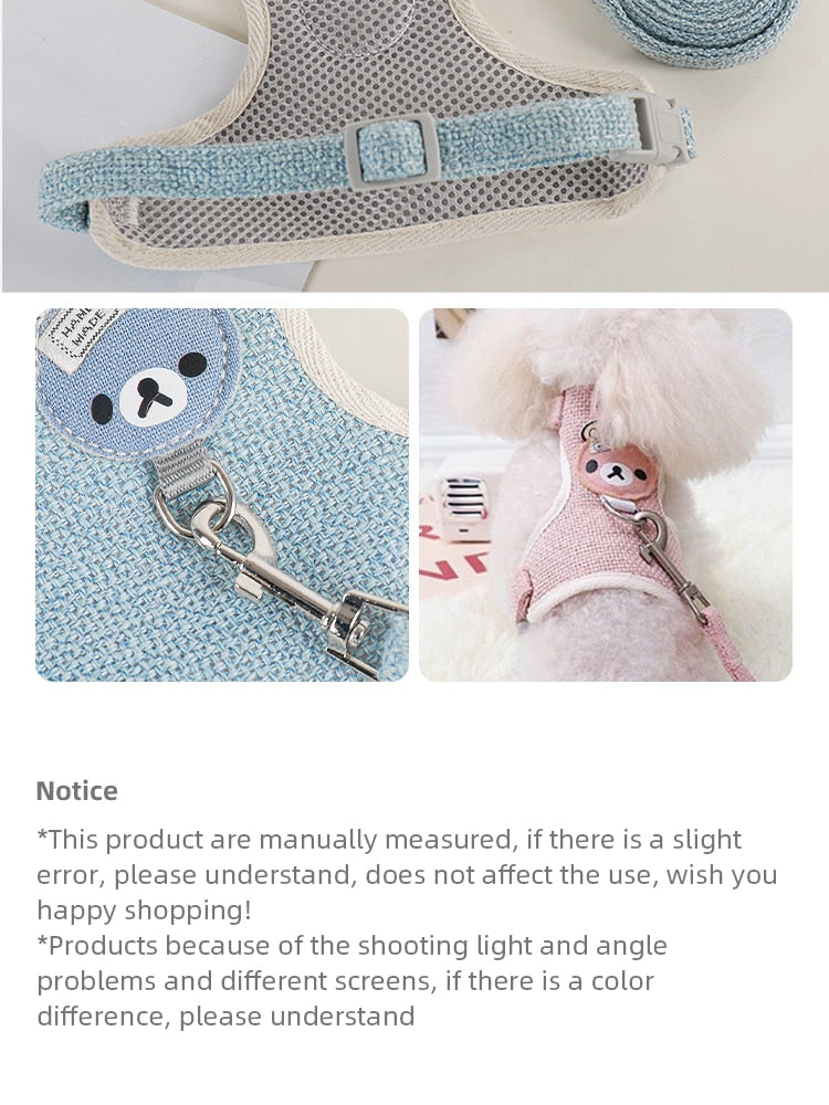 Harnais et Laisse pour Petits Chiens et Chats - Confort Rafraîchissant et Style Élégant