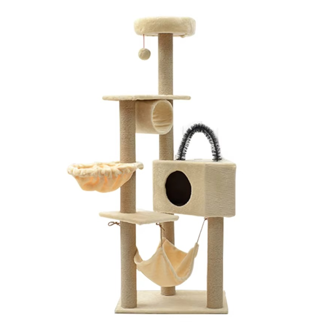 Arbre à Chat Tour 160 cm – Griffoir à Plusieurs Niveaux avec Hamac