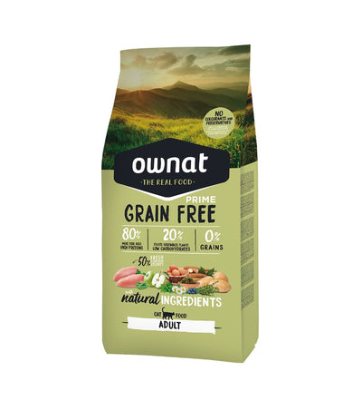 OWNAT Grain Free PRIME ADULT POULET ET DINDE - Pour chats adultes (8 kg)