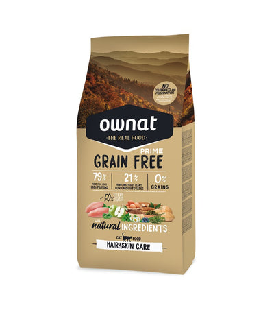 OWNAT Grain Free PRIME HAIR & SKIN - Pour chats adultes (3 kg)