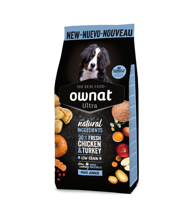 Ownat Ultra Maxi Junior Dog Food 12kg – Natural Food for Large Breed Puppies