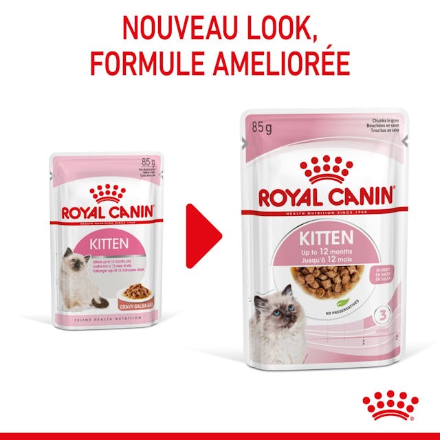 Royal Canin Kitten Chunks in Gravy - Wet Cat Food for Kittens (85g)