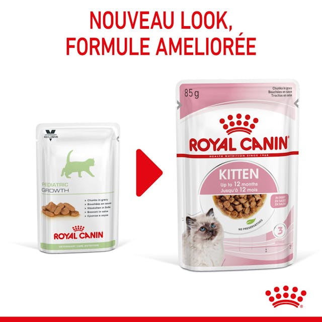 Royal Canin Kitten Chunks in Gravy - Wet Cat Food for Kittens (85g)