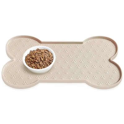 Silicone Pet Feeding Mat – Bone-Shaped Non-Slip Food Mat