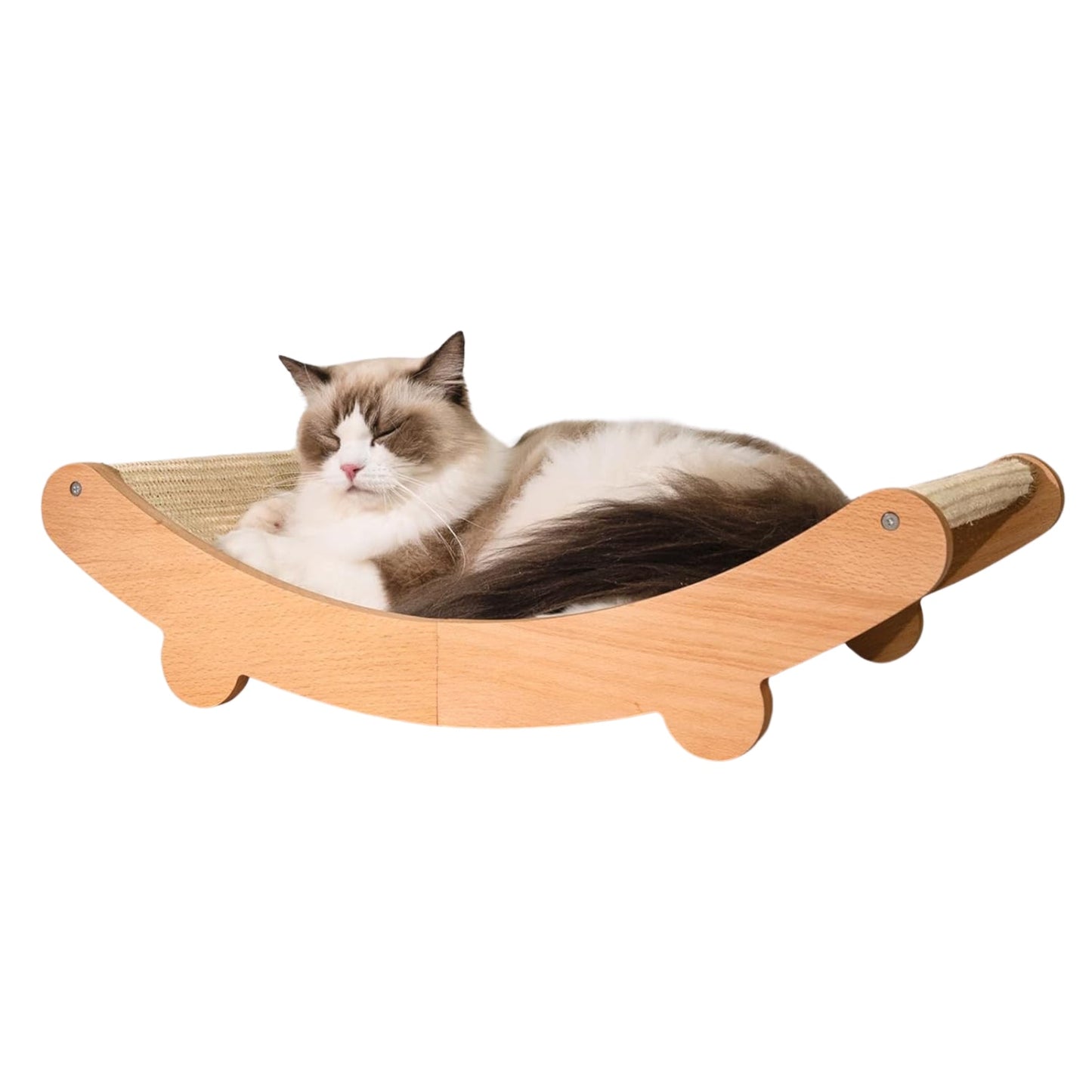 Cat Cave Bed + Wooden Scratching Lounge