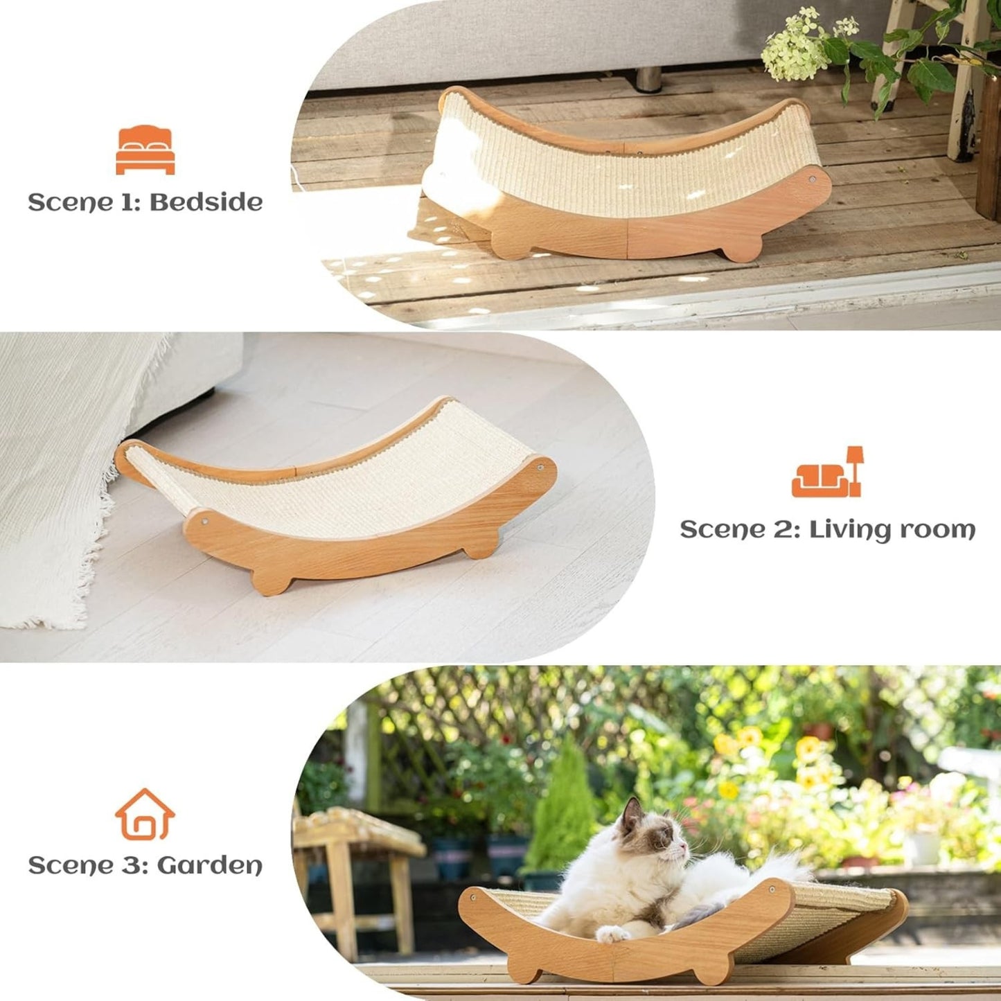 Lit griffoir pour chat en sisal - Griffoir et hamac pour chats d'intérieur