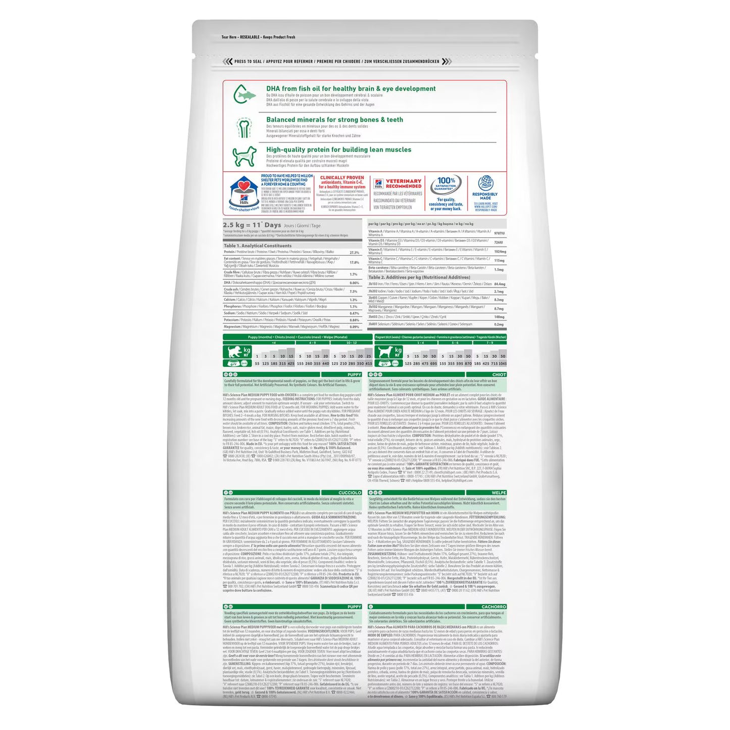 Croquettes pour chiot moyenne race Hill’s Science Plan – Poulet (14 kg)
