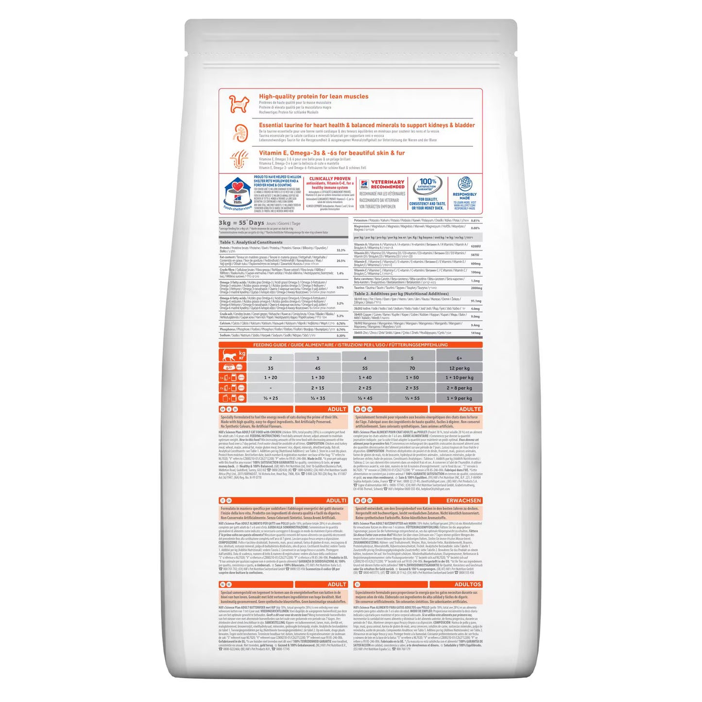 Croquettes pour chat adulte – Poulet  Hill’s Science Plan (1–6 ans) 3 kg